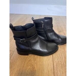 Sam Edelman Nolynn Black Leather‎ Buckle Strap Ankle Boots Womens Size 5.5M